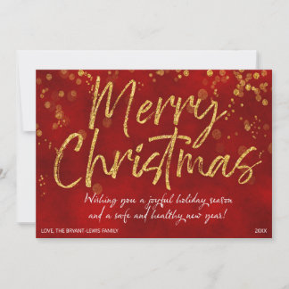 CHRISTMAS-KORT | Red Guld Faux Foil Message Julkort