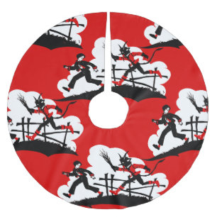 christmas krampus julgransmatta borstad polyester