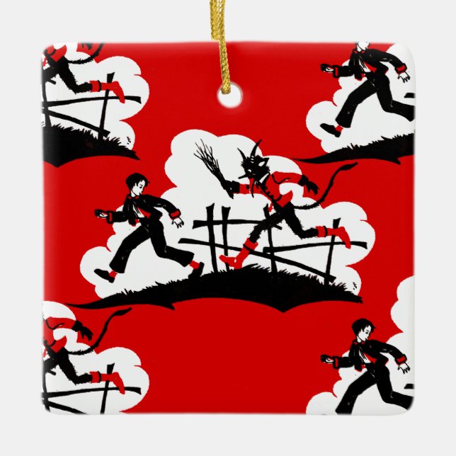 christmas krampus julgransprydnad keramik (Framsida)