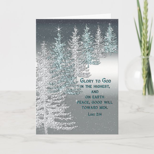 CHRISTMAS - KRISTNA - JULGRANAR - SCRIPTURE HELGKORT (Framsida)