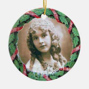 CHRISTMAS KRONA FOTO MMPLATE, Red Ruby Julgransprydnad Keramik