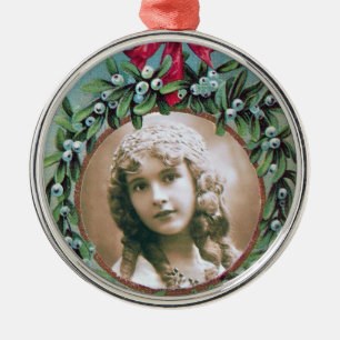 CHRISTMAS KRONA MED MISTLETOES FOTOMALL JULGRANSPRYDNAD METALL