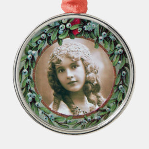 CHRISTMAS KRONA MED MISTLETOES FOTOMALL JULGRANSPRYDNAD METALL
