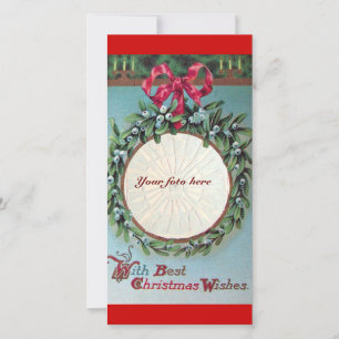 CHRISTMAS KRONA MED MISTLETOES JULKORT