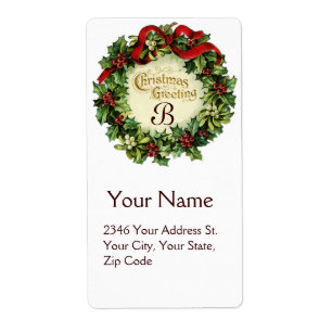 CHRISTMAS KRONA MED MISTLETOES OCH HOLLY BERRIES FRAKTSEDEL