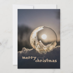 CHRISTMAS KVÄVDE KÖPTE GLAS BOLL MED MÅNE JULKORT
