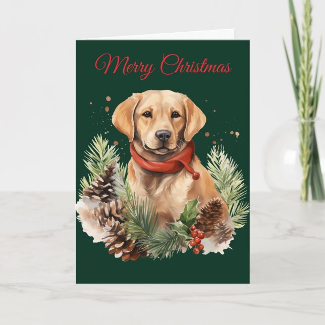 Christmas Labrador Helgkort (Framsida)