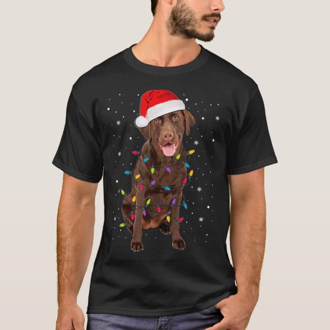 Christmas Labrador Retriever Dog Chocolate Lab Lov T Shirt (Framsida)