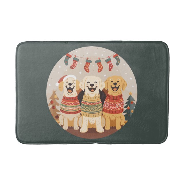 Christmas Labrador Retriever Dogs Badrumsmatta (Framsidan)