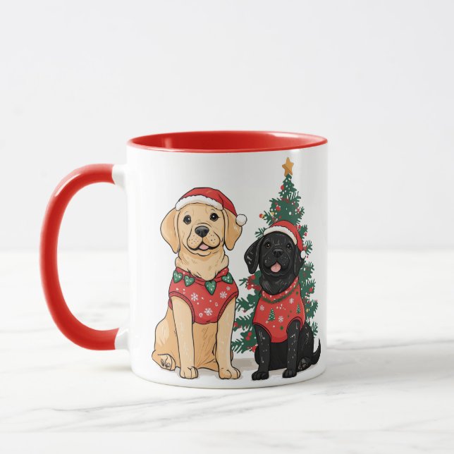 Christmas Labrador Retriever Dogs Mugg (Vänster)