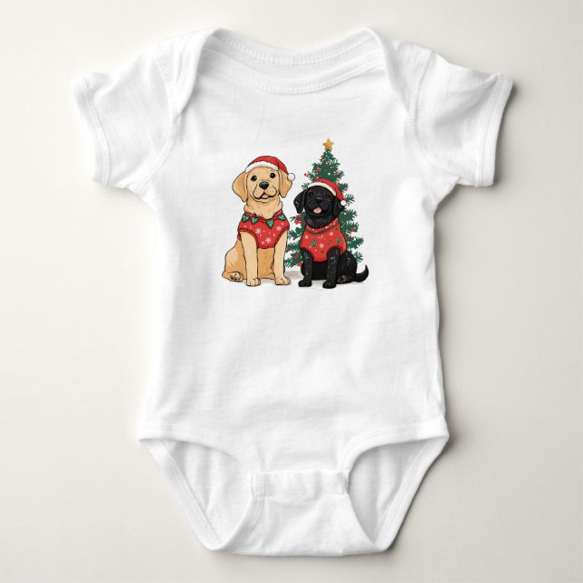 Christmas Labrador Retriever Dogs T Shirt (Framsida)