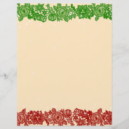 Christmas Lacy Garland Stationery Brevhuvud
