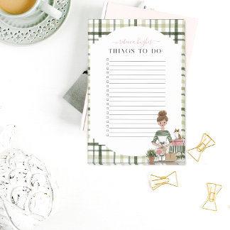 Christmas Lady with Cat Personalized To-Do Post-it Block