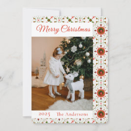 Christmas Ladybug Photo Julkort