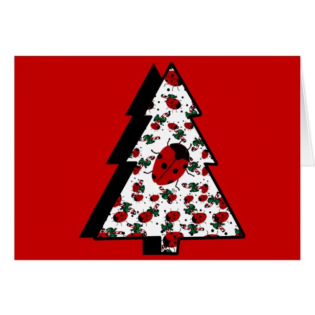 CHRISTMAS LADYBUGS HÄLSNINGSKORT (Framsidan Horizontal)