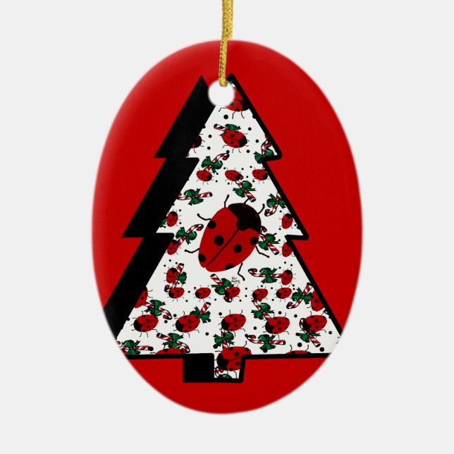CHRISTMAS LADYBUK JULGRANSPRYDNAD KERAMIK (Framsidan)