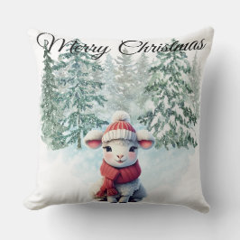 Christmas Lamb Throw Pillow Kudde