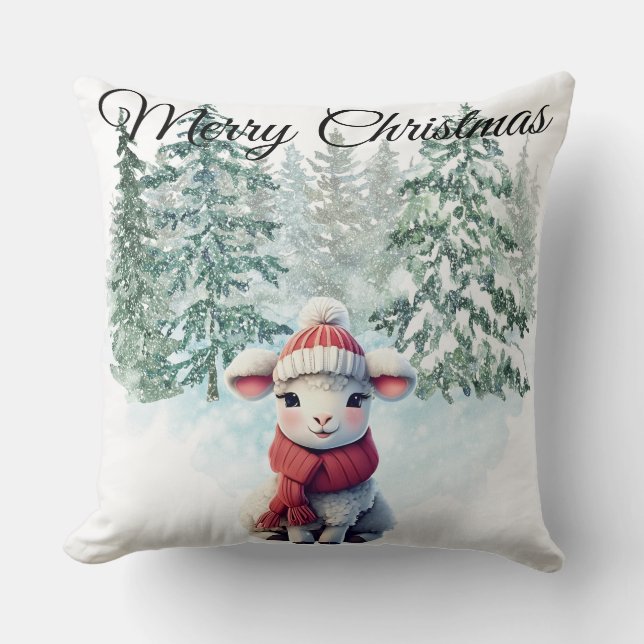 Christmas Lamb Throw Pillow Kudde (Framsida)