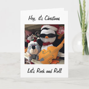 CHRISTMAS=LÅT OSS STEN/ROLL=REDO TILL CELEBRAT HELGKORT