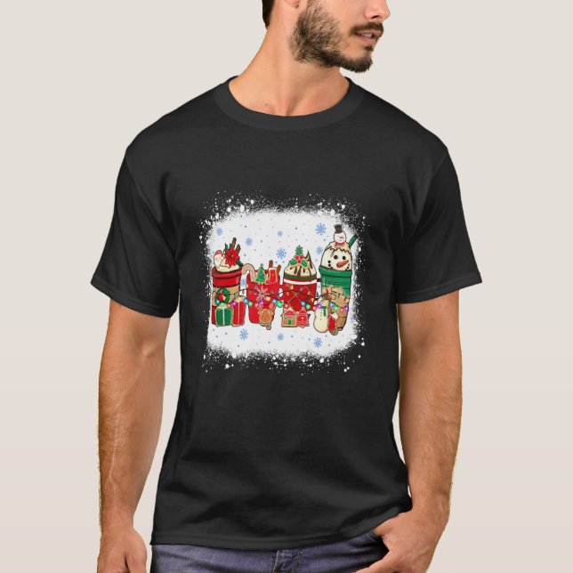 Christmas Latte Sweets Drinks Cup Winter Iced Coff T Shirt (Framsida)
