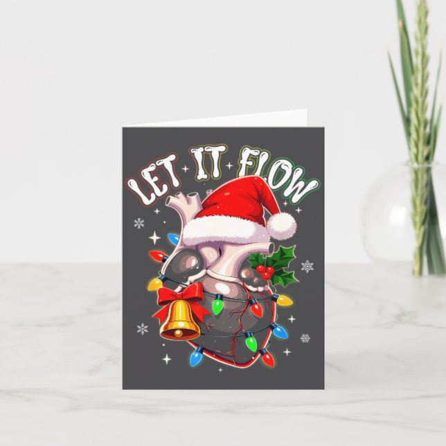 Christmas Let I T Flow Anatomy Heart Cardiac Nurse Kort (Framsida)