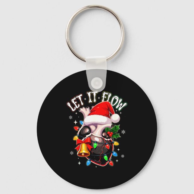 Christmas Let I T Flow Anatomy Heart Cardiac Nurse Nyckelring (Framsida)