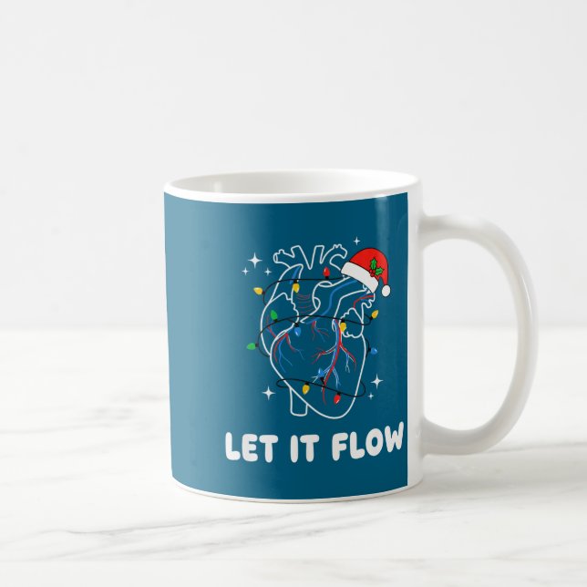Christmas Let It Flow Cardiac Heart Funny Nurse Ho Kaffemugg (Höger)