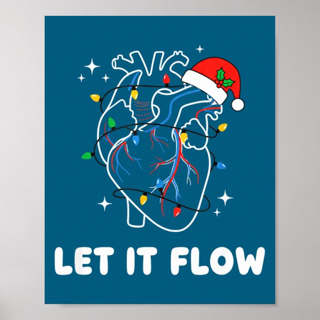 Christmas Let It Flow Cardiac Heart Funny Nurse Ho Poster (Framsidan)