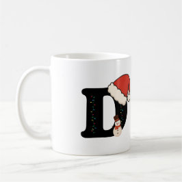 Christmas Letter D Mug, Personalized Holiday Gift Kaffemugg