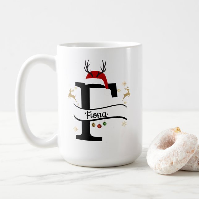 Christmas Letter F Alphabet  Kaffemugg (Med munk)