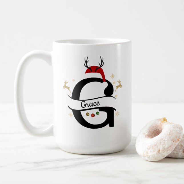 Christmas Letter G Alphabet  Kaffemugg (Med munk)