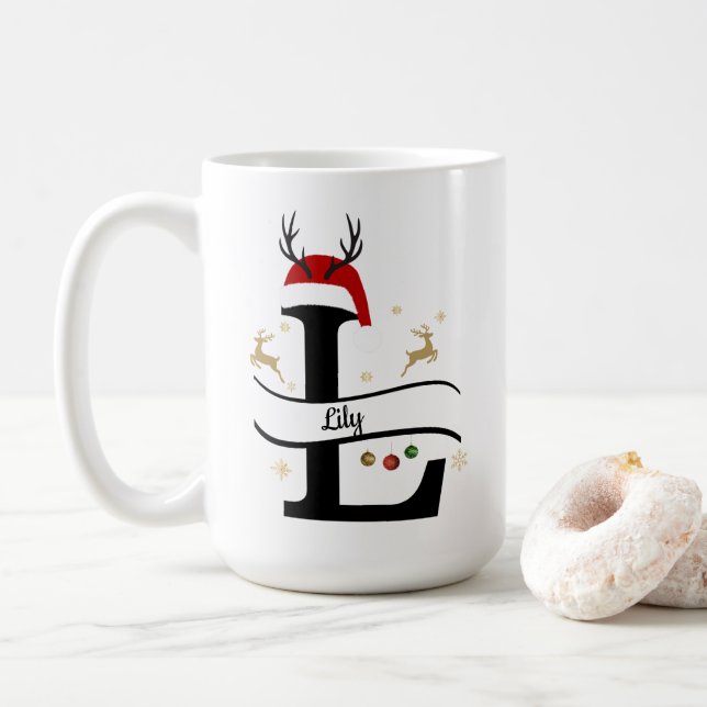 Christmas Letter L Alphabet  Kaffemugg (Med munk)