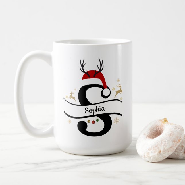 Christmas Letter S Alphabet  Kaffemugg (Med munk)