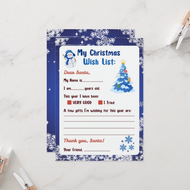 Christmas Letter to Santa Winter Wonderland  Inbjudningar (Fram/Back In Situ)