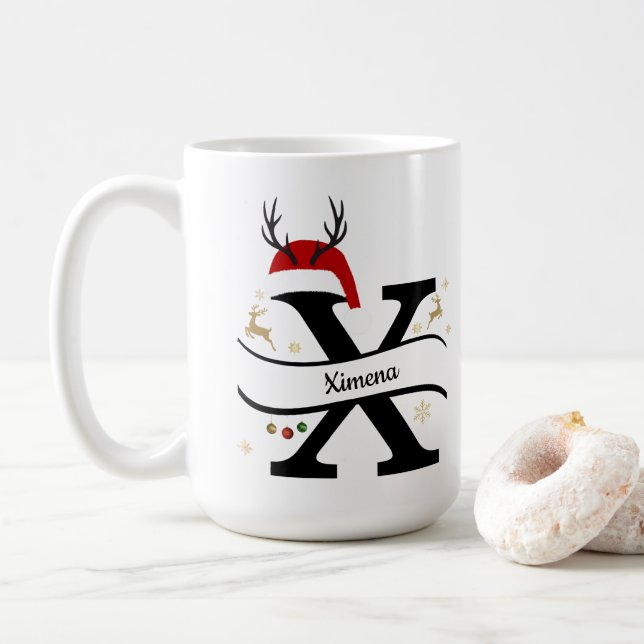 Christmas Letter X Alphabet  Kaffemugg (Med munk)