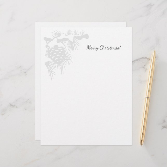Christmas letterhead with snowy pine cone logo brevhuvud (Fram/Back In Situ)