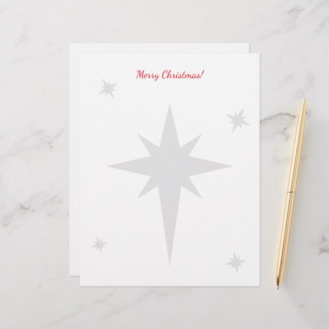 Christmas letterhead with star of Bethlehem Brevhuvud (Fram/Back In Situ)