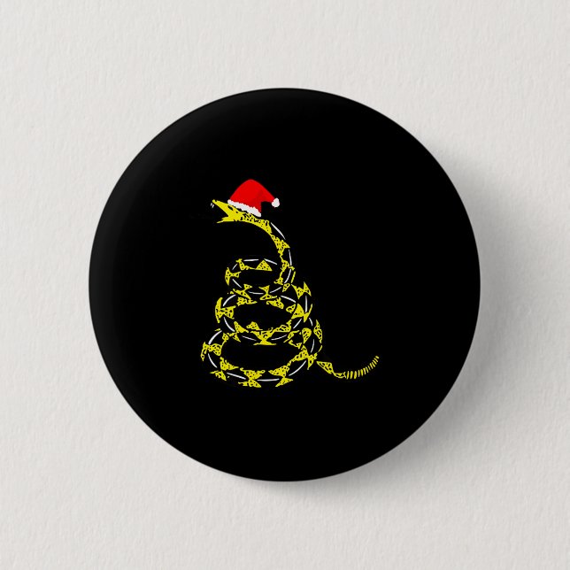Christmas Libertarian Gadsden Don't Tread Snake  Knapp (Framsida)