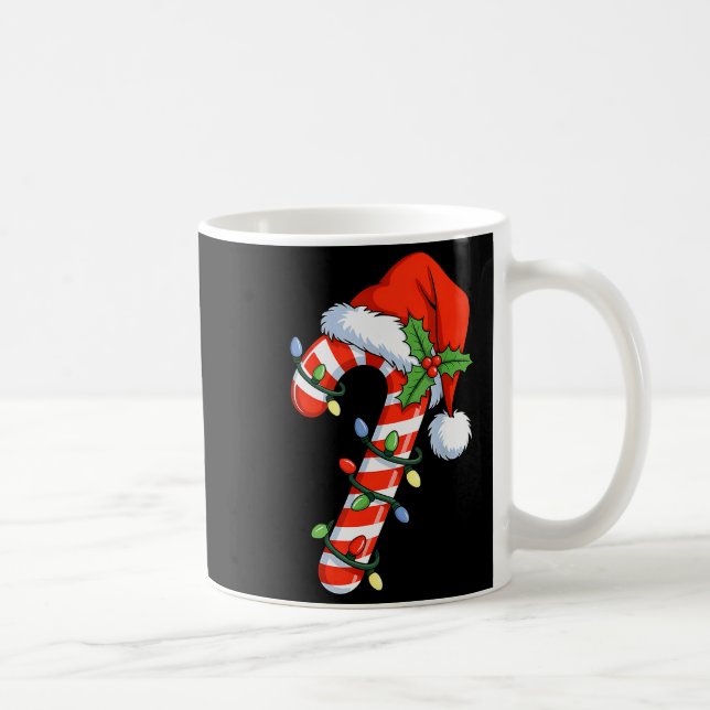 Christmas Light Candy Cane Santa Xmas Kids Toddler Kaffemugg (Höger)