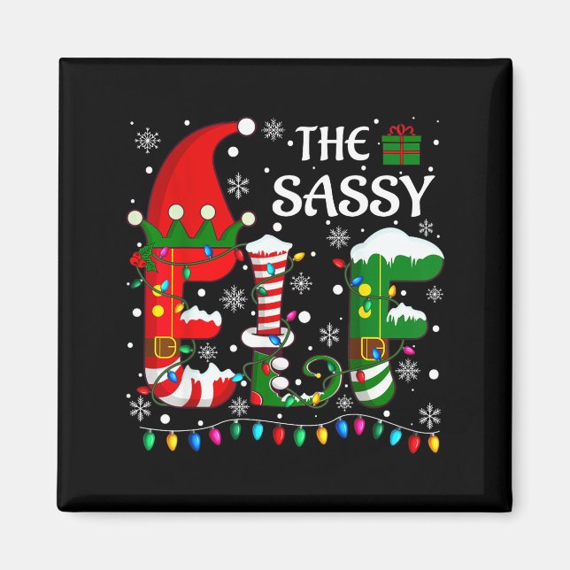 Christmas Light Family Matching Pajamas Sy Elf Xma Magnet (Framsidan)