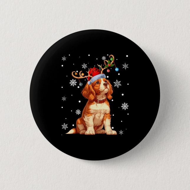 Christmas Lights Cavalier King Charles Spaniel Xma Knapp (Framsida)