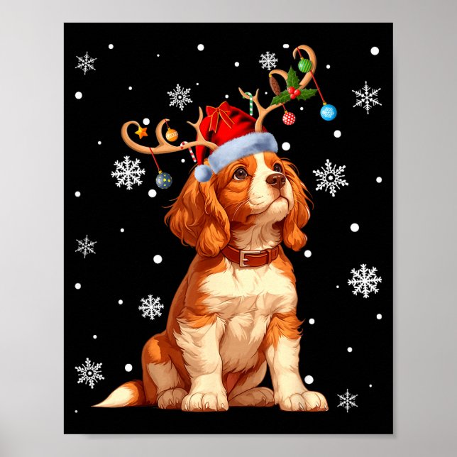 Christmas Lights Cavalier King Charles Spaniel Xma Poster (Framsidan)