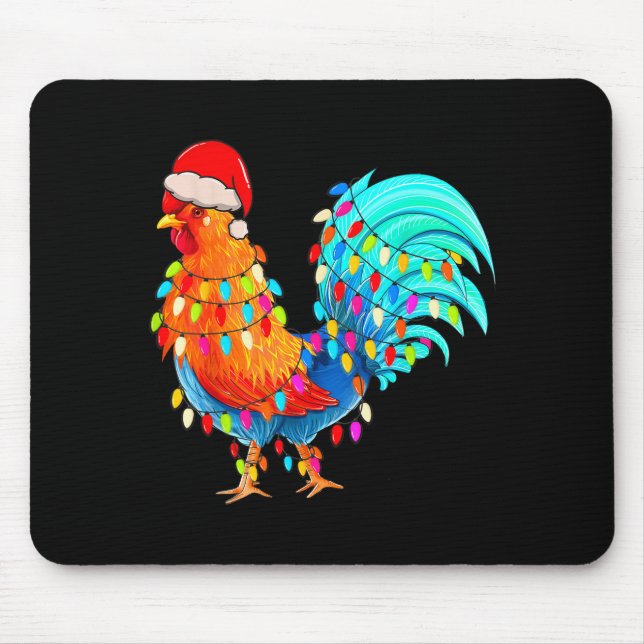 Christmas Lights Chicken Wearing Xmas Hat Chicken  Musmatta (Framsidan)