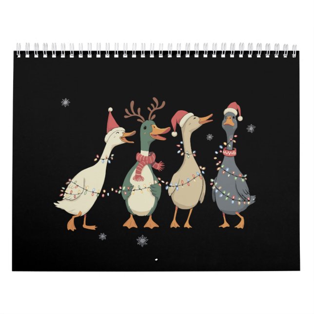 Christmas Lights Ducks Funny Animals Farm Lover  Kalender (Omslag)