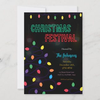Christmas Lights Festival Invitation Inbjudningar