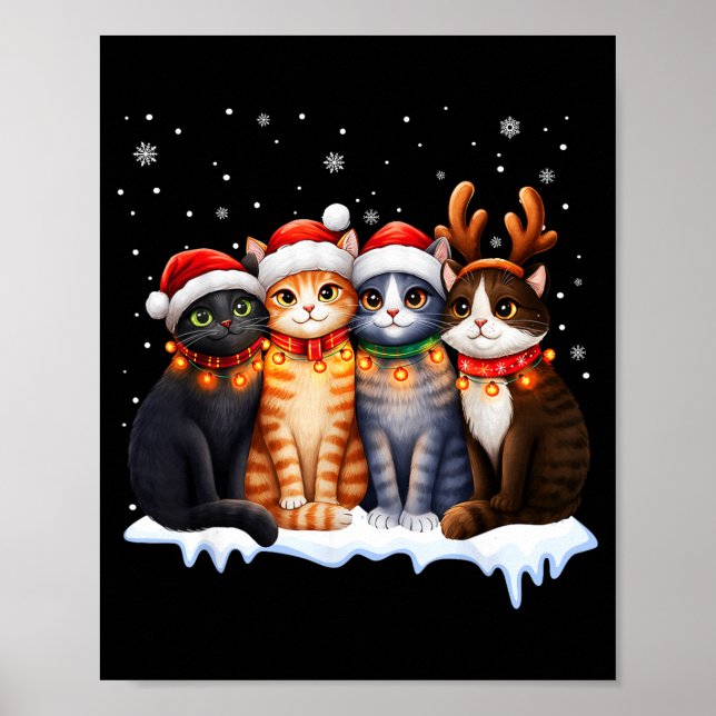 Christmas Lights For Cat Lovers Xmas  Poster (Framsidan)