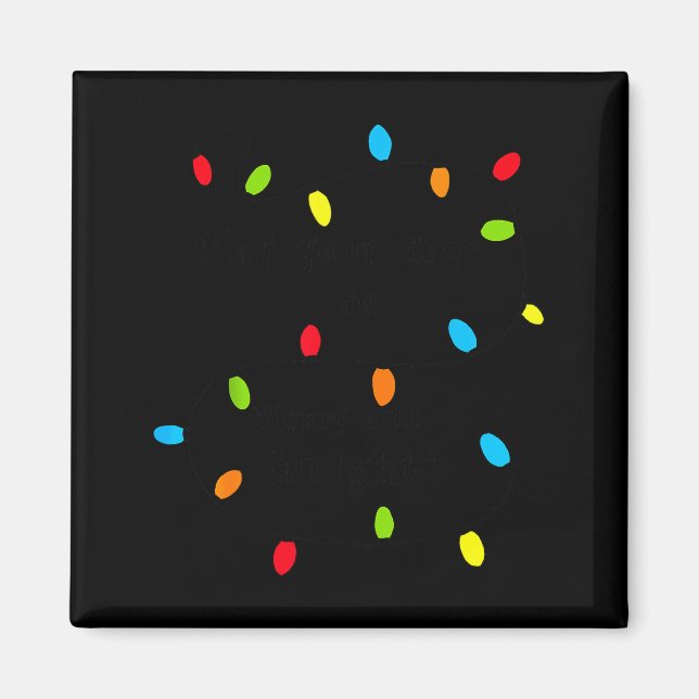 Christmas Lights Fun Holiday Novelty Bulb Strands  Magnet (Framsidan)