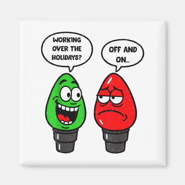 Christmas Lights Joke Light Bulb Working Off On Pu Magnet (Framsidan)