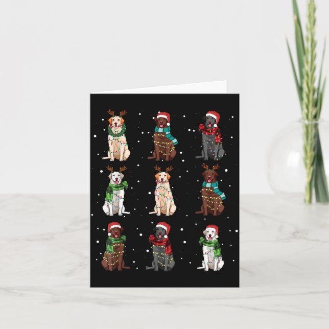 Christmas Lights Labrador Dog Lover Funny Xmas Dog Kort (Framsida)
