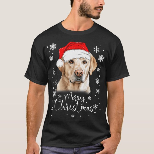 Christmas Lights Labrador Retriever Dog Lover T Shirt (Framsida)